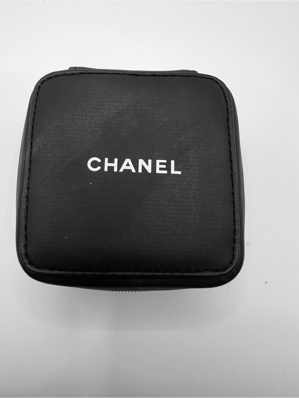 Chanel Black Travel Case Box Zip Around Authentic Luxury Storage